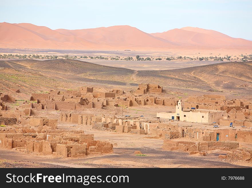 Abandoned village in Sahara desert