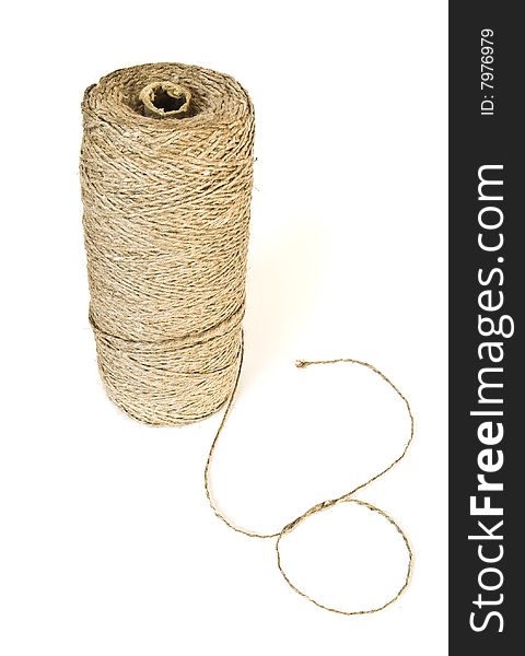 Roll of twine isolated on white background
