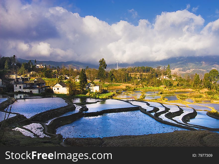 The beautiful rural scenery in Chinese Yunnan