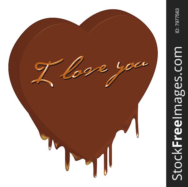 3D chocolate heart that you are dissolving. 3D chocolate heart that you are dissolving