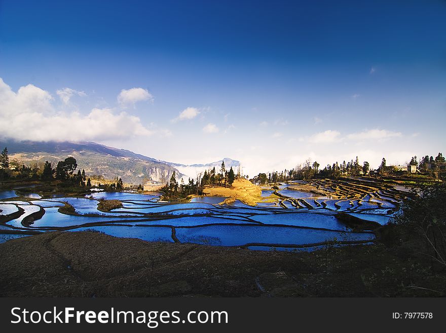 The beautiful rural scenery in Chinese Yunnan