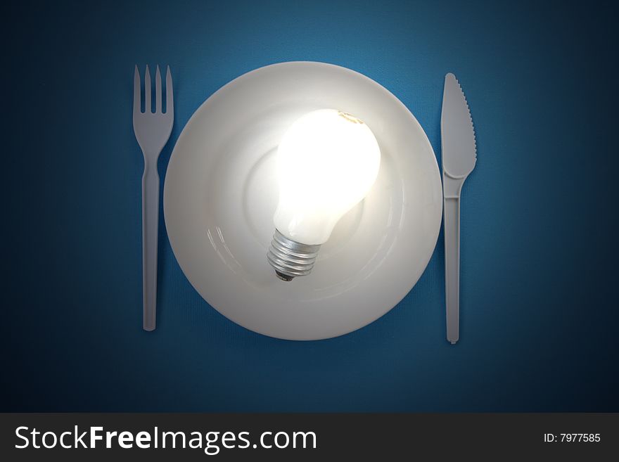 The image of a shone electric bulb. The image of a shone electric bulb.