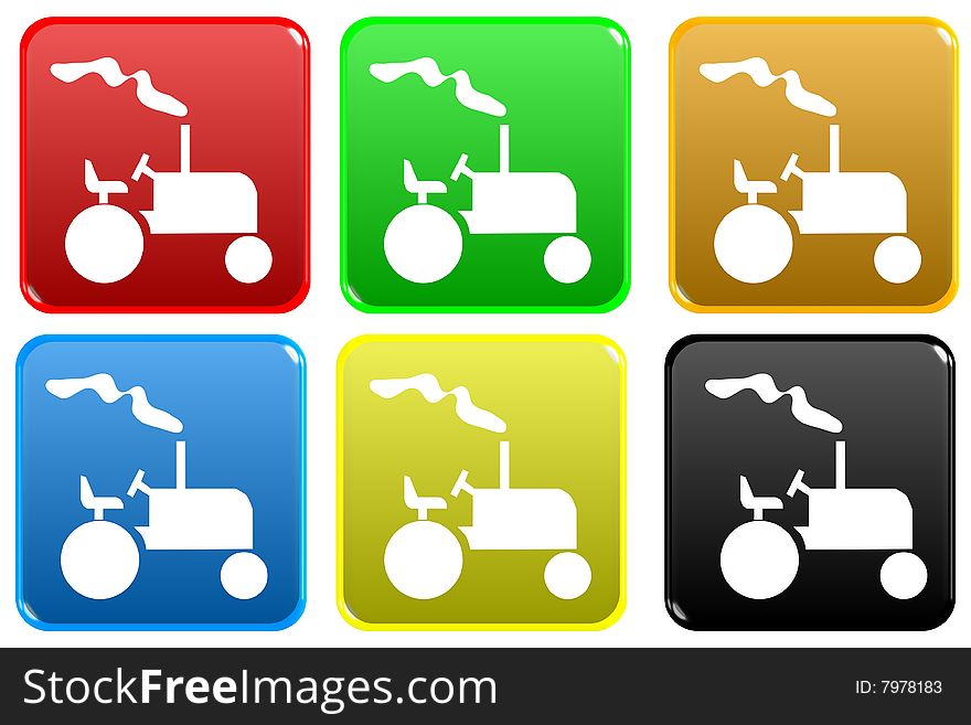 Web button - tractor - a computer generated image