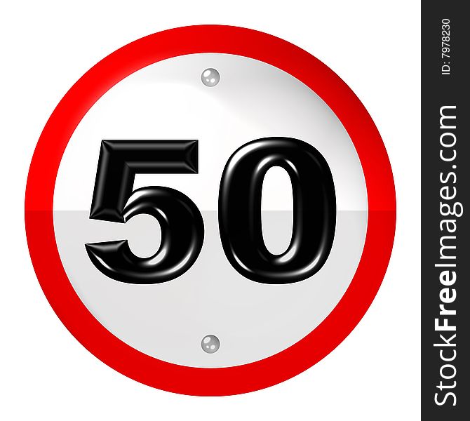 Speed limit sign - a computer generated image