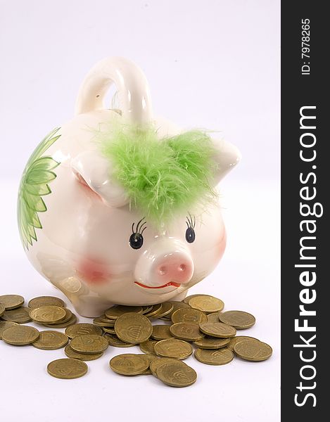 Moneybox pig as a symbol of the accumulation of money. Moneybox pig as a symbol of the accumulation of money