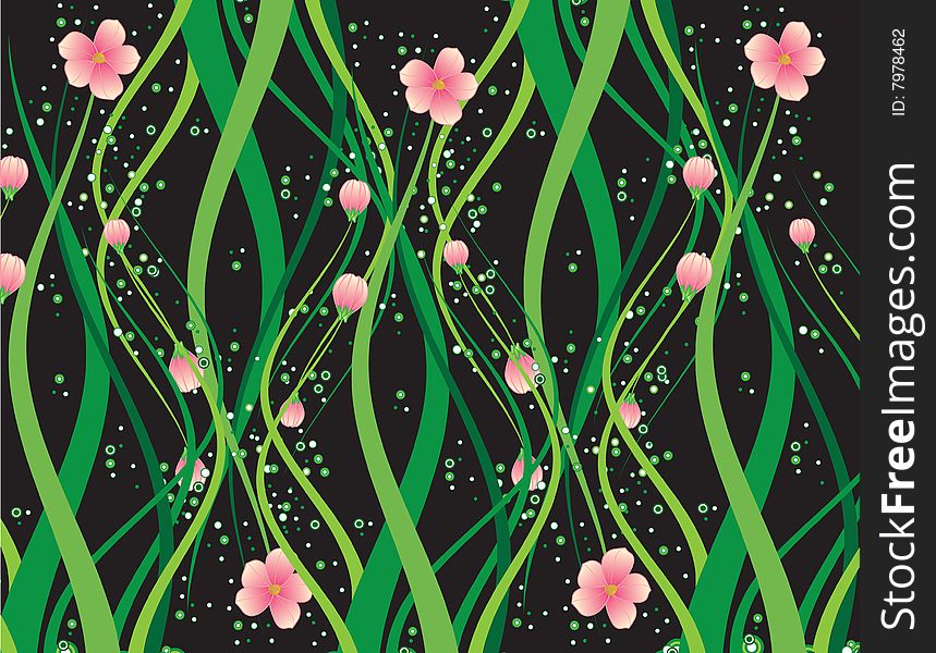 The vector illustration contains the image of floral background