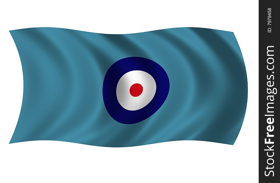 Royal Air Force Station Commanders Ensign fluttering gently in the breeze. UK Military.