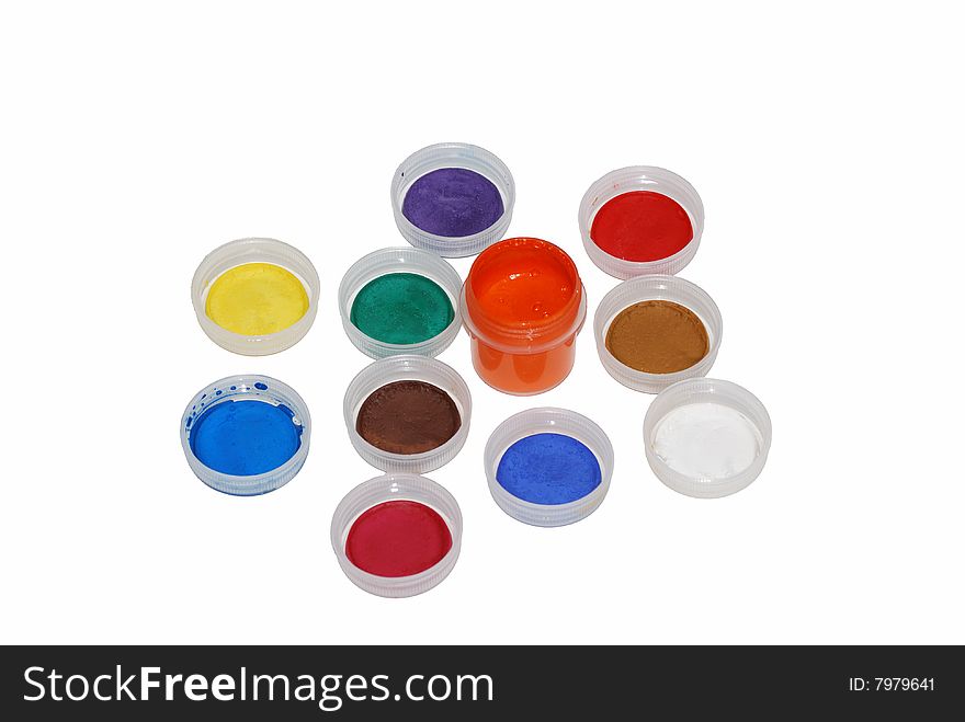 Colour circles from seven paints. Colour circles from seven paints