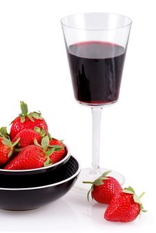 Red Wine And Strawberries. Royalty Free Stock Image Red Wine And Strawberries. Royalty Free Stock Image