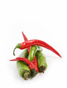 Red And Green Fresh Nice Peppers - Very Hot! Royalty Free Stock Photography Red And Green Fresh Nice Peppers - Very Hot! Royalty Free Stock Photography