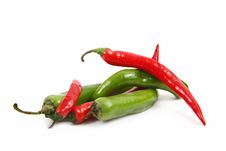 Red And Green Fresh Nice Peppers - Very Hot! Royalty Free Stock Photography Red And Green Fresh Nice Peppers - Very Hot! Royalty Free Stock Photography
