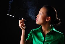 Woman With Cigarette Stock Photography Woman With Cigarette Stock Photography