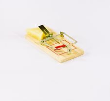 Cheese With Trap For Mouse 2 Royalty Free Stock Image
