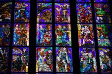 Stained-glass Window In St.Vitus Cathedral Stock Images Stained-glass Window In St.Vitus Cathedral Stock Images