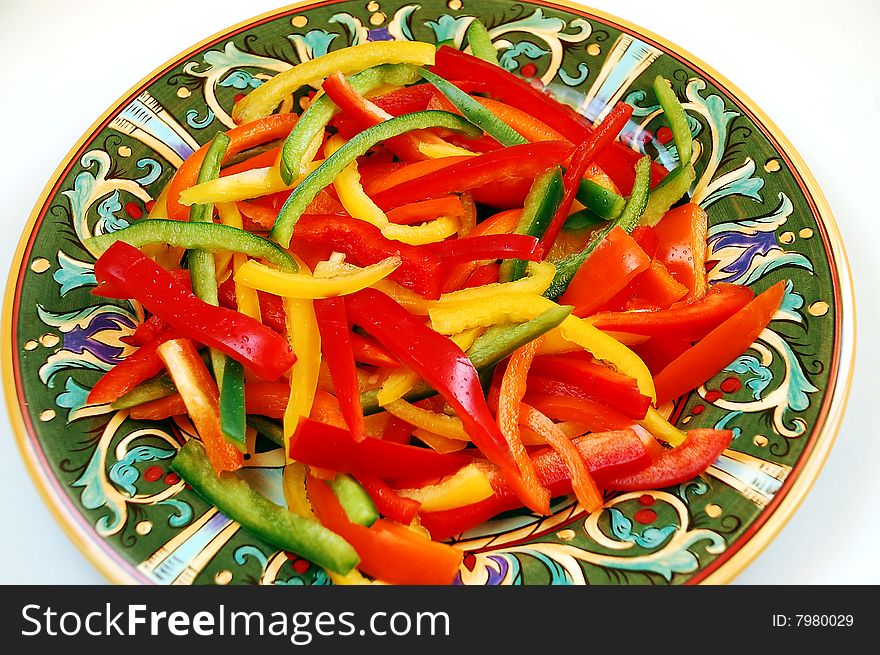 Sliced pepper salad