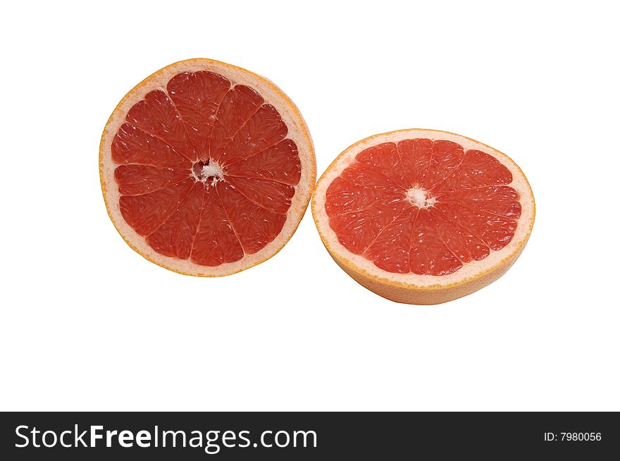 Grapefruit On A White Background.
