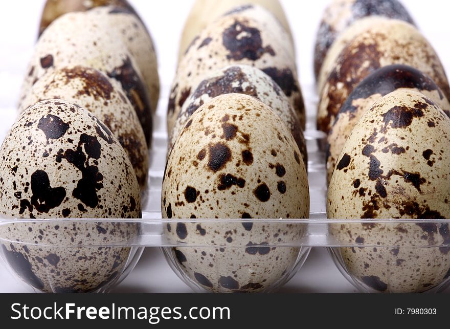 Quail eggs in the pack