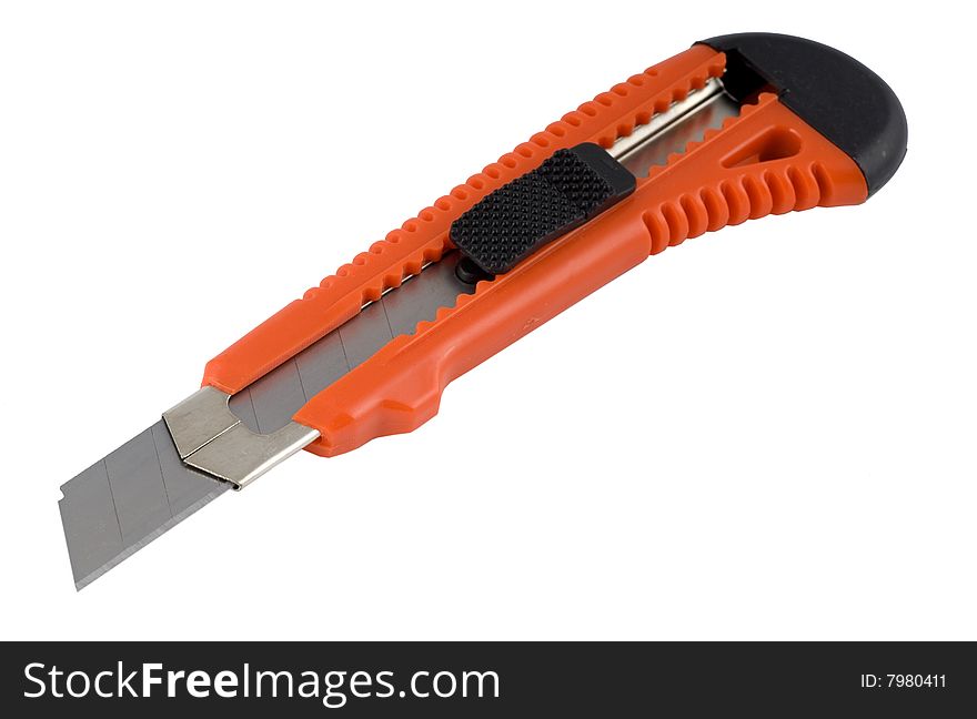 Office knife on white background