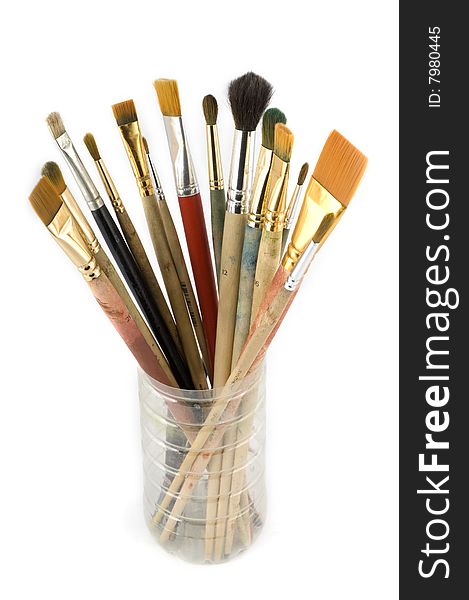 Paintbrushes isolated on white background