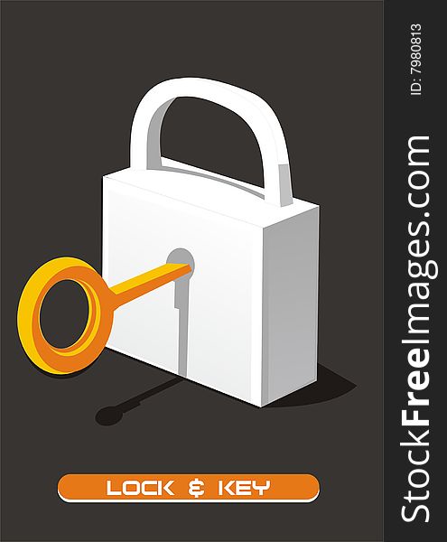 Illustration of lock and key.