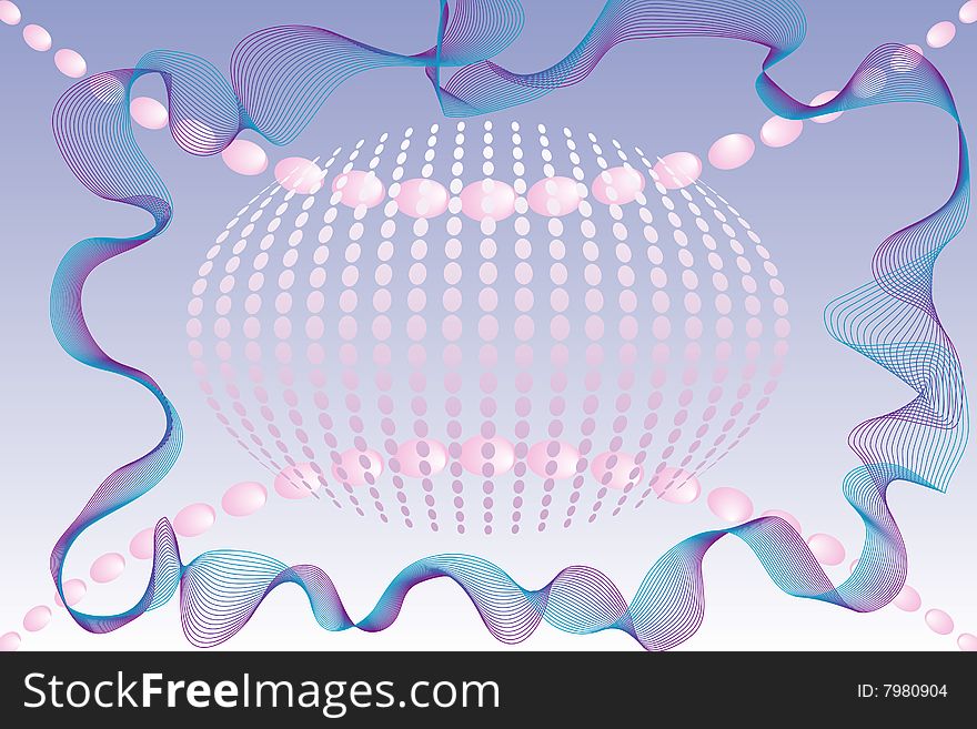 Abstract background of dots and waves with space to insert text. Fully editable