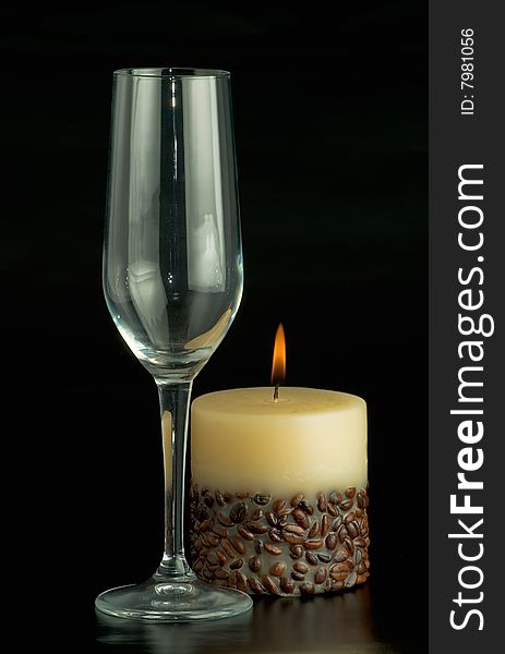 Glass and  candle