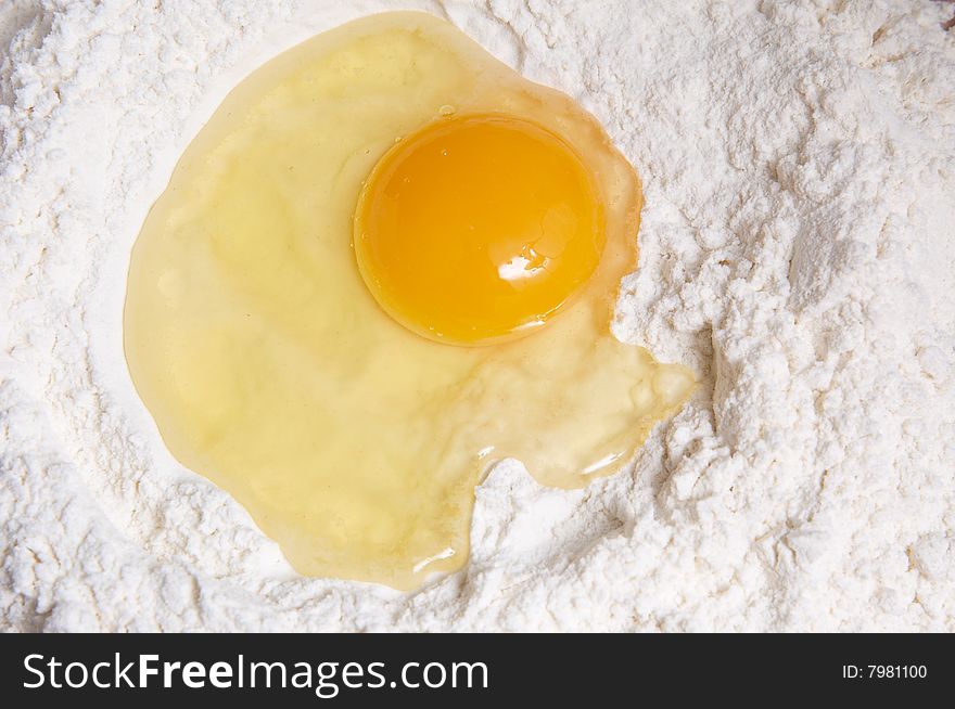 Eggs and white flour for baking. Eggs and white flour for baking.