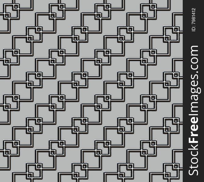 Diagonal metall cube chain texture on grey background. Diagonal metall cube chain texture on grey background