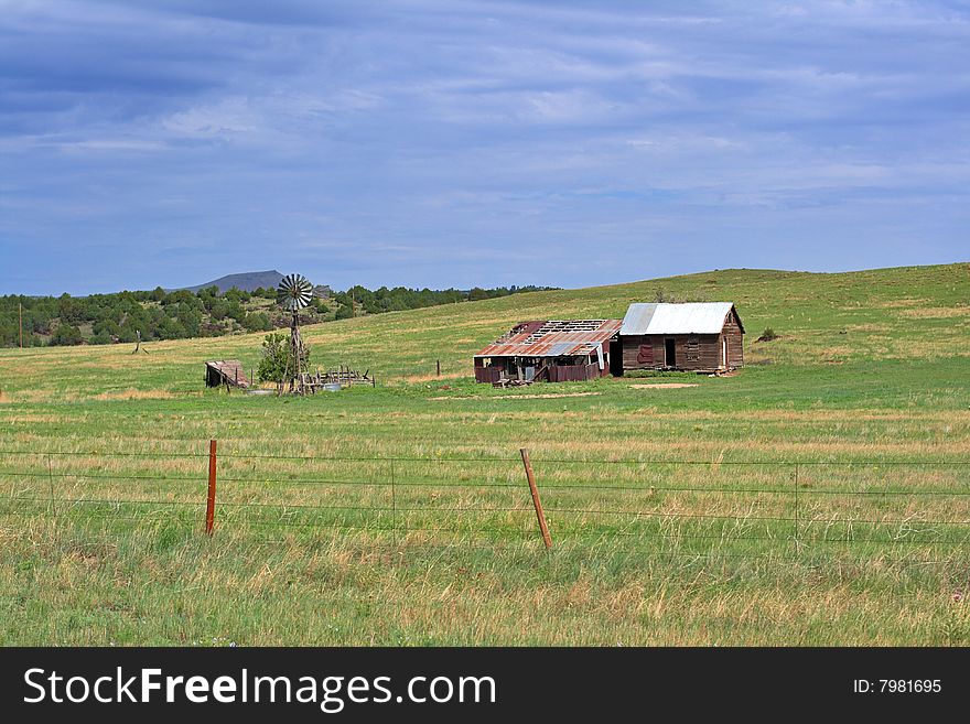 Rustic, abandoned homestead in the High Plains of New Mexico