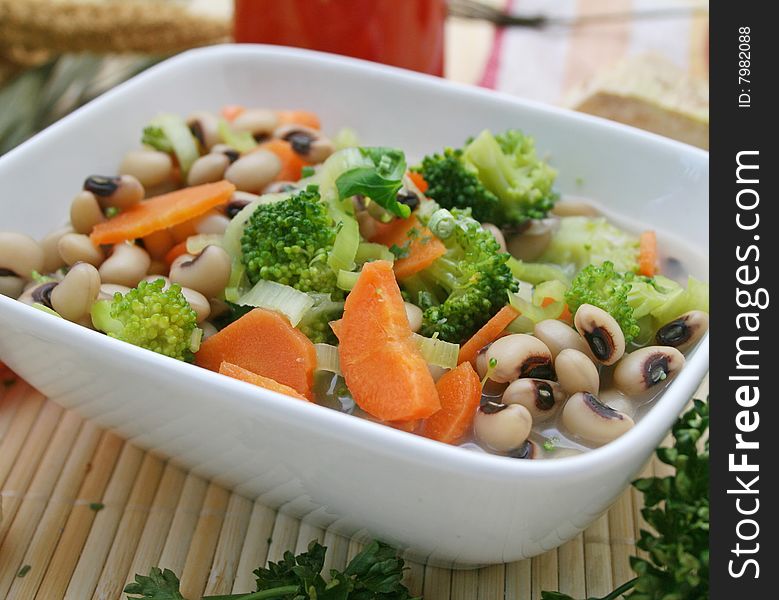 A fresh stew of carrots and broccoli. A fresh stew of carrots and broccoli