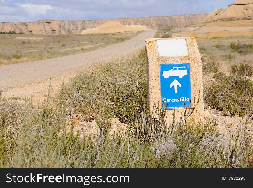 Road sign for cars in the desert. Road sign for cars in the desert