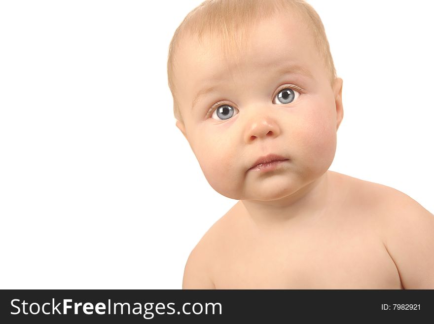 Beautiful newborn Girl isolated on White Background. Beautiful newborn Girl isolated on White Background