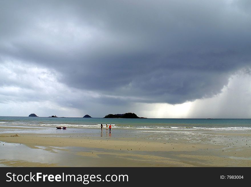 Sky before tropical thunderstorm