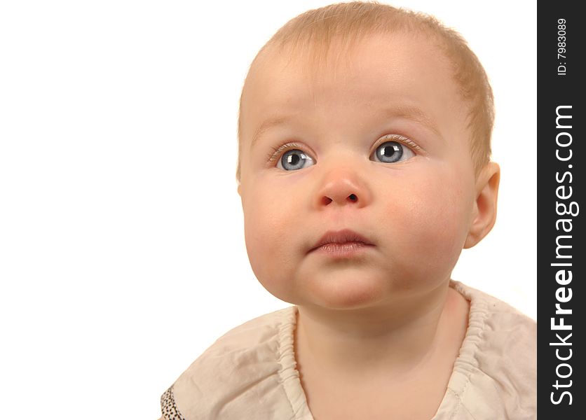 Beautiful Image of a baby Girl on White