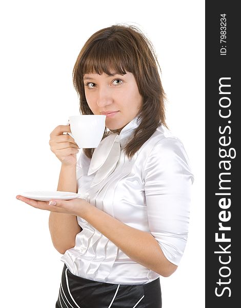 Girl With Cup Of Coffee