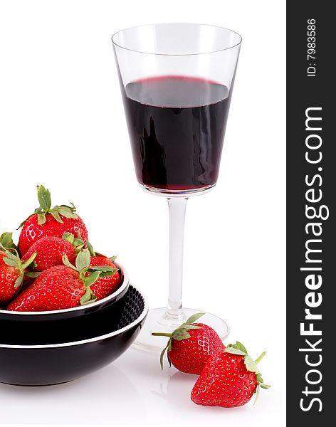 Red Wine And Strawberries.