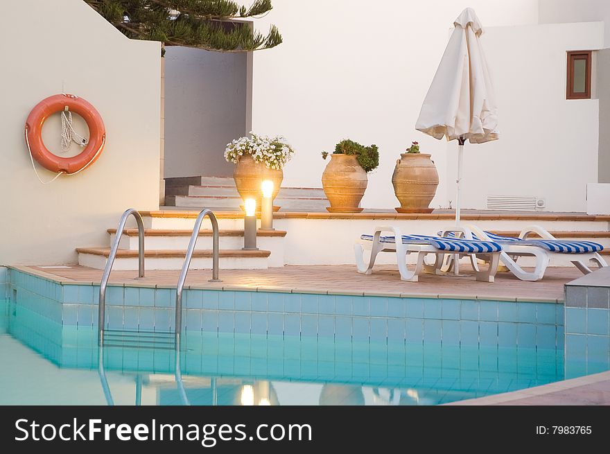 Free Swimming pool at the evening