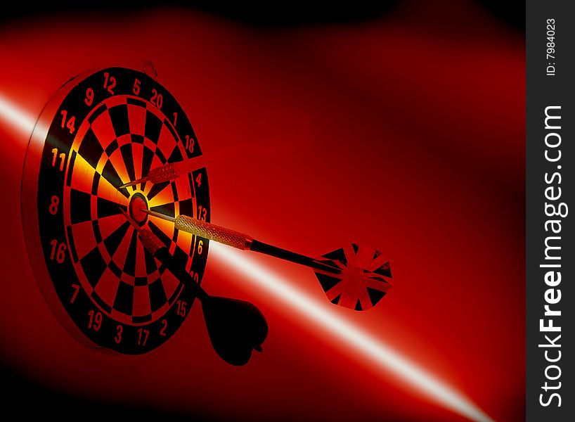 Red grunge target with arrow