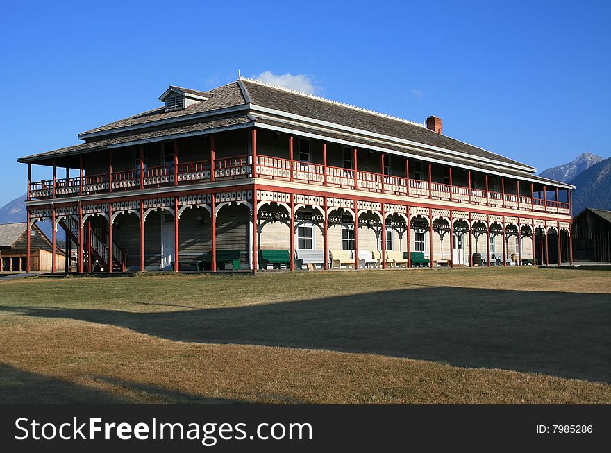 Huge two-story hotel in Fort Steele Heritage Town. Huge two-story hotel in Fort Steele Heritage Town