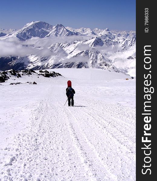 The Person On Slopes Of Elbrus