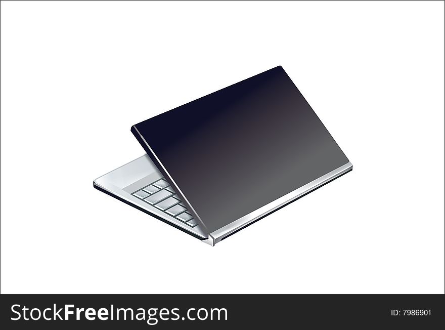 Dark  laptop with keyboard visible. Dark  laptop with keyboard visible