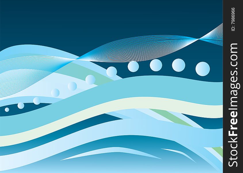 The blue horizontal abstract background. Vector illustration