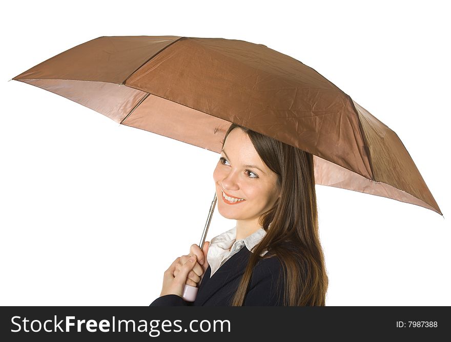 Beautiful business woman holding a umbrella