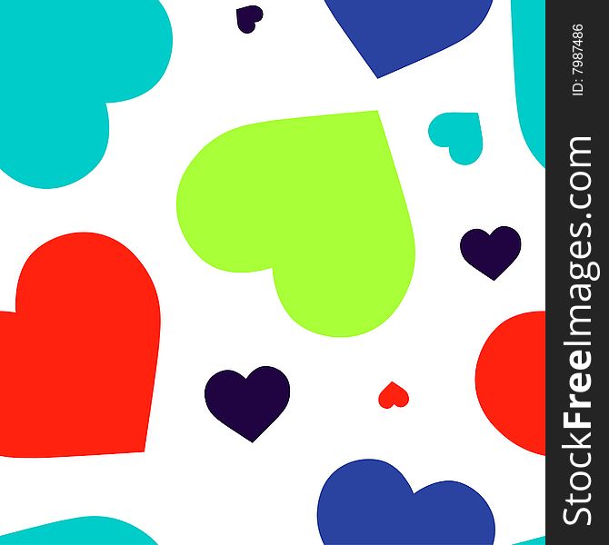 Vector seamless pattern with big hearts. Vector seamless pattern with big hearts