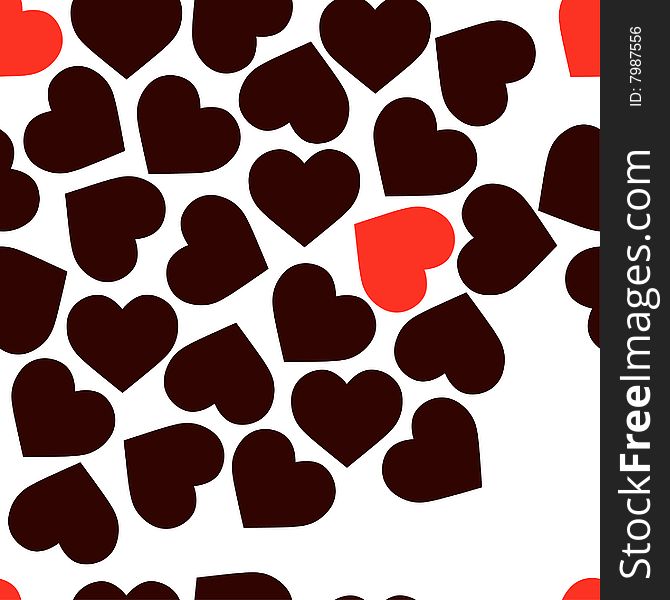 Vector seamless pattern with color hearts. Vector seamless pattern with color hearts