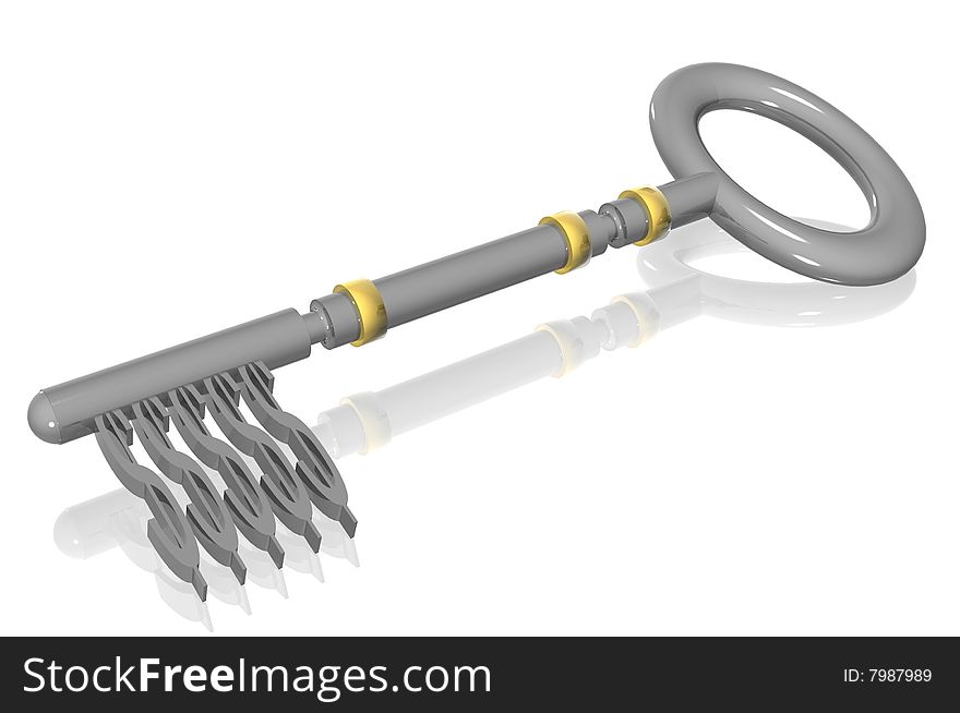 A 3d Rendered Image showing the key to success. A 3d Rendered Image showing the key to success