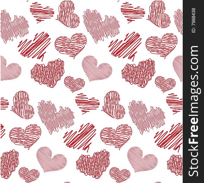 Seamless background with heart sketches. Seamless background with heart sketches