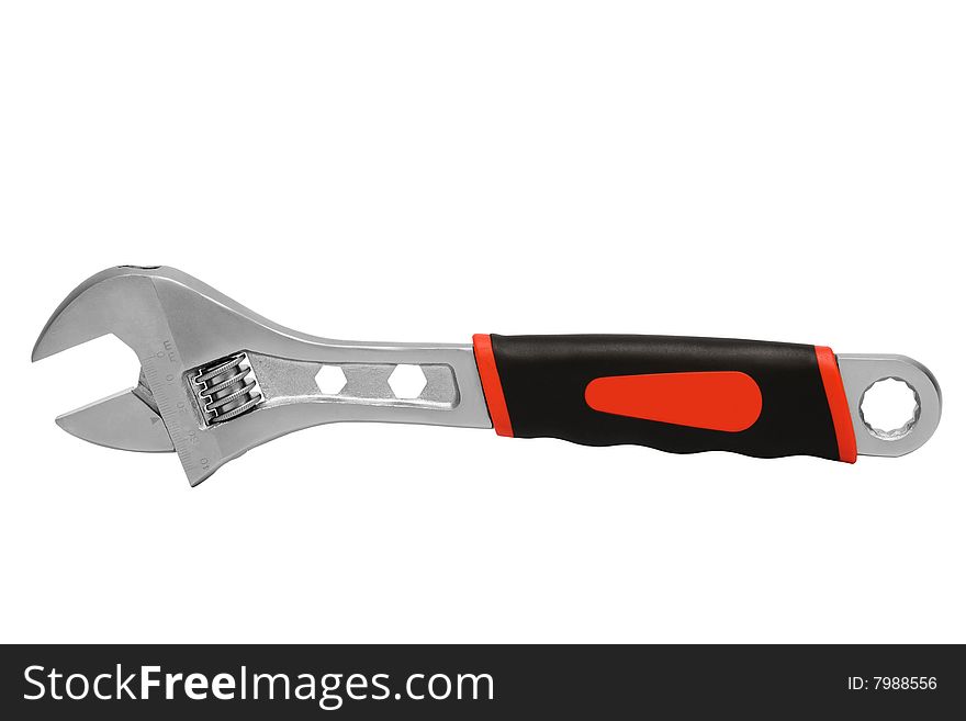 Modern and convenient wrench on a white background