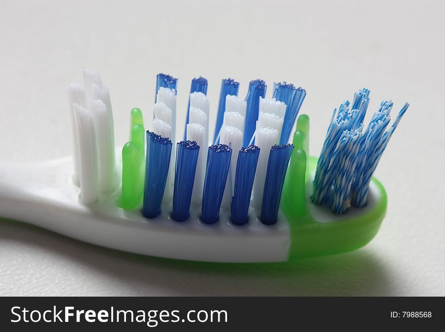 Detail of colorful toothbrush with modern design