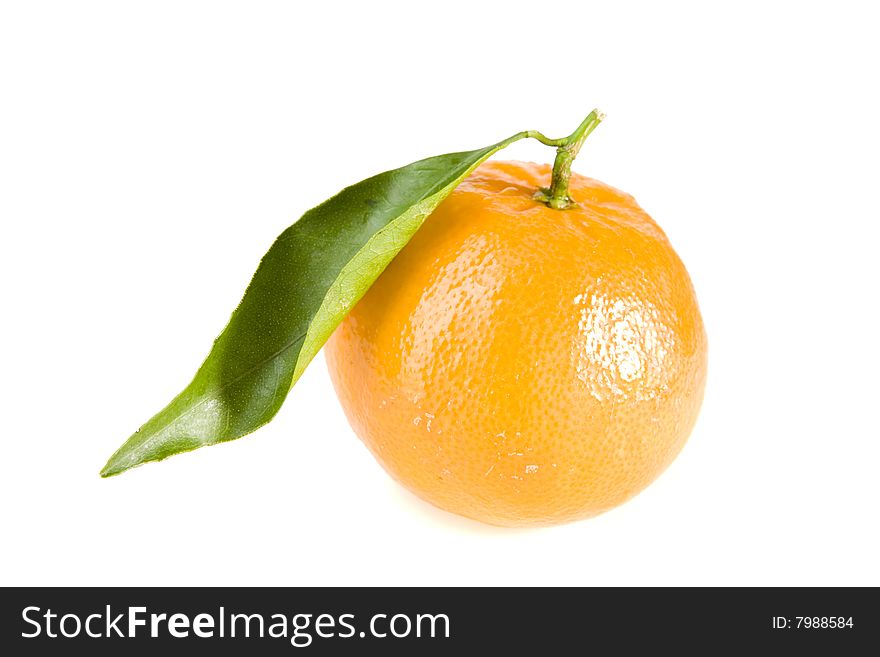 Tangerine With Leaf
